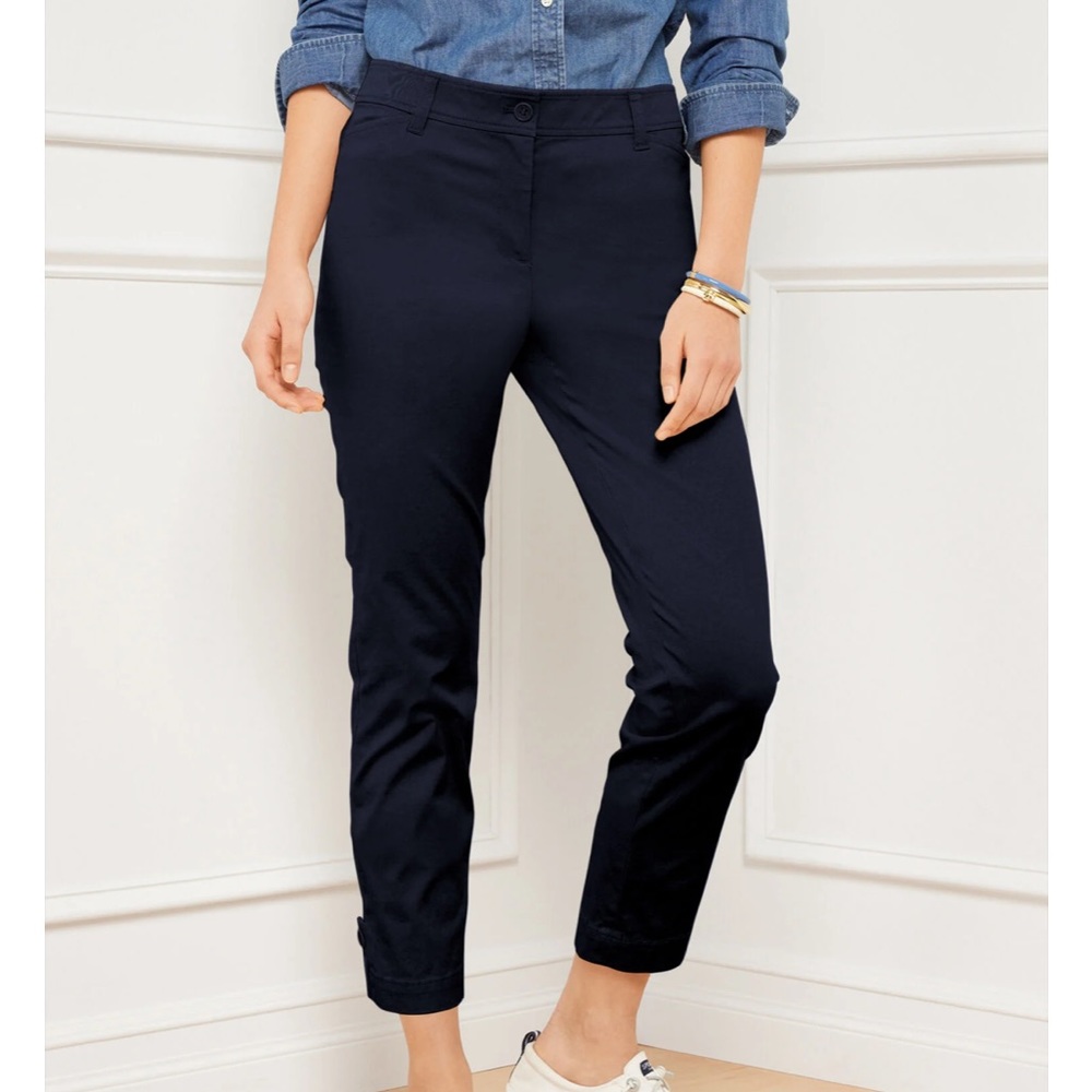 NWT Talbots Perfect Crop Pant navy 20W